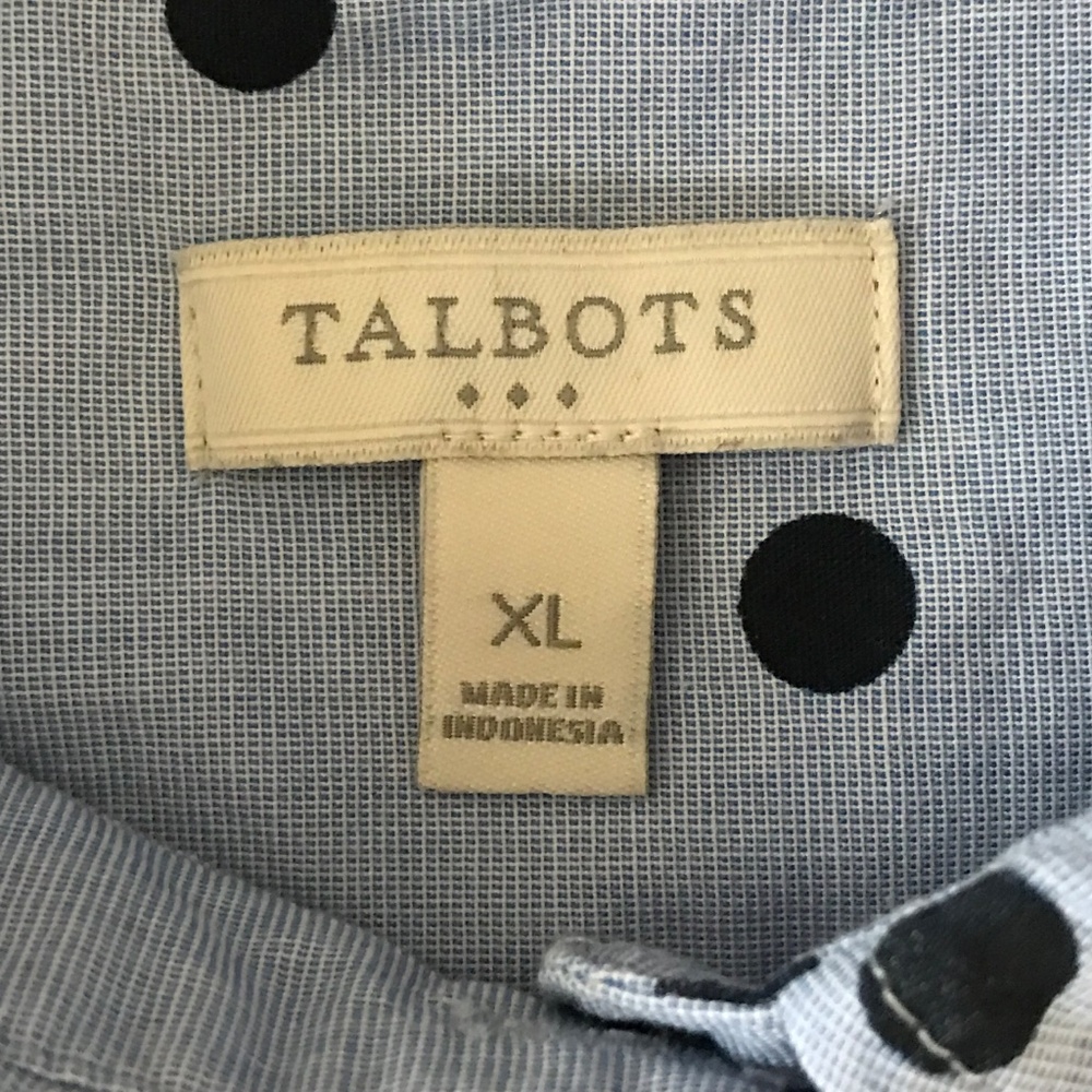 Talbots Blue Polka Dot Blouse - Picture 8 of 16